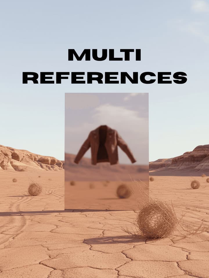 AI multi references workflow example showing combined reference images